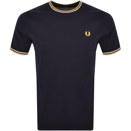 Fred perry navy short sleeve shirt clearance